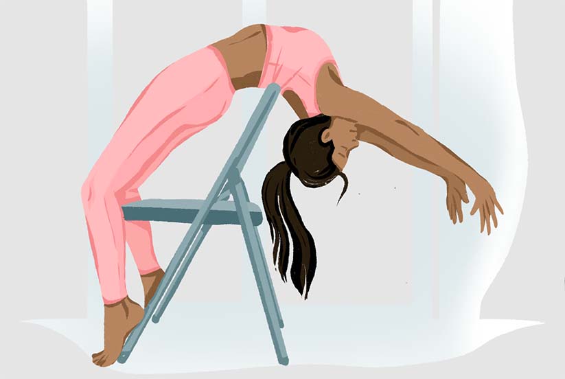 Iyengar Yoga Chair Backbends