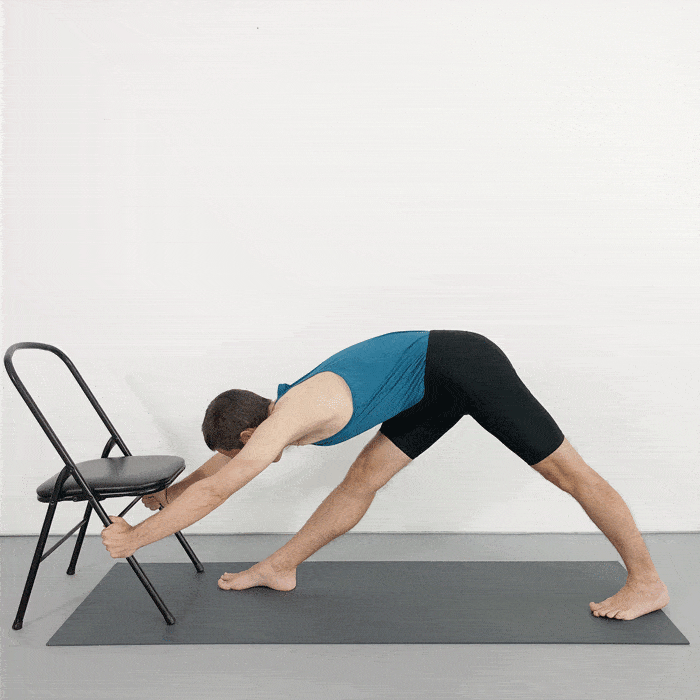 parsvottanasana with chair