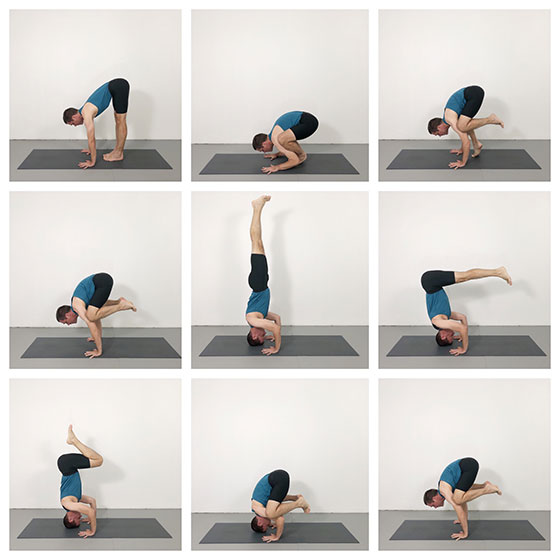 bakasana from sirsasana 2