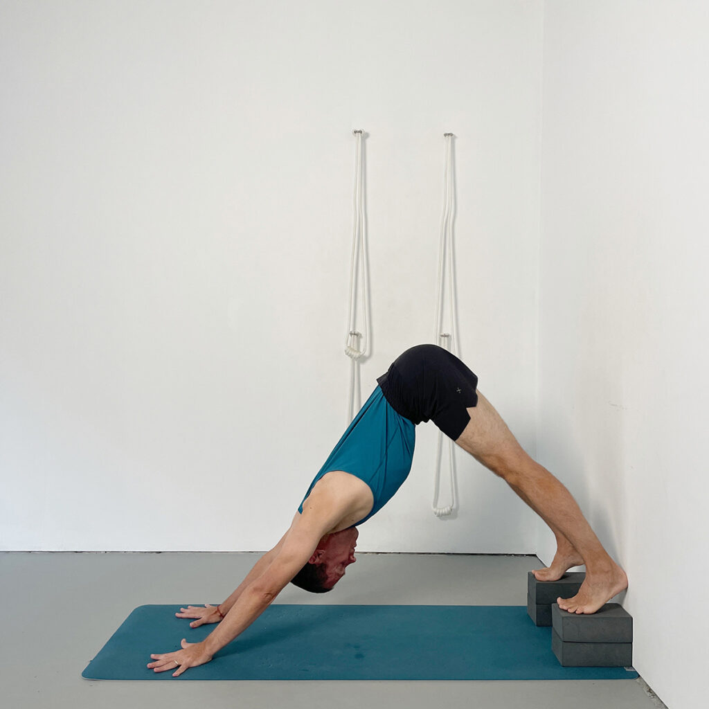 Adho Mukha Svanasana with Feet on Blocks