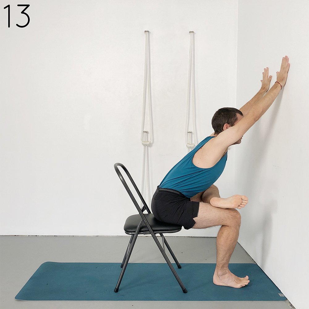 Eka Pada Rajakapotasana Chair Variation