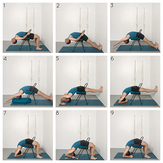 iyengar yoga chair backbends