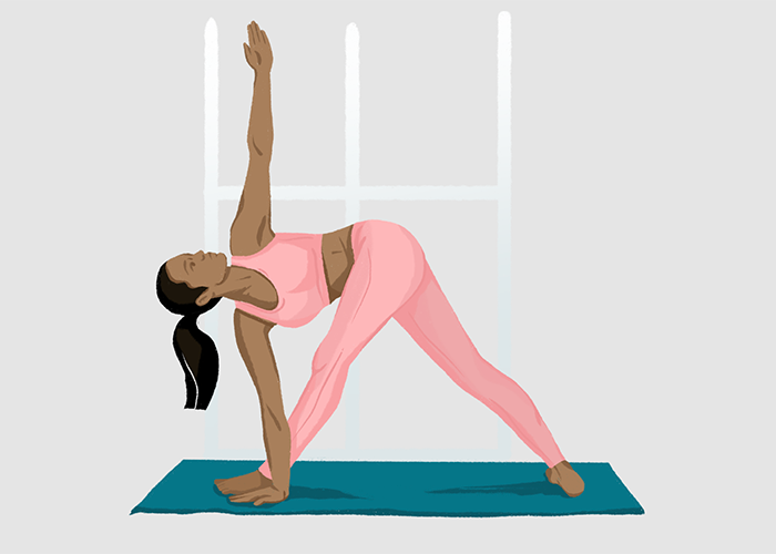 parivrtta trikonasana (revolved triangle pose)