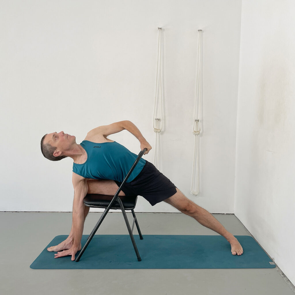 Chair-Assisted Parsvakonasana