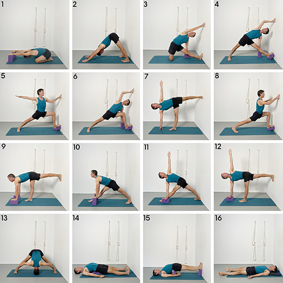 standing poses with two blocks