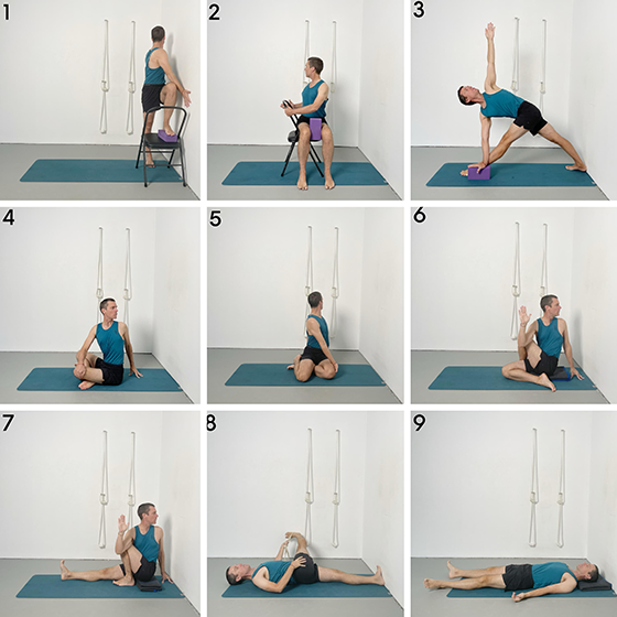standing, seated and reclining twists