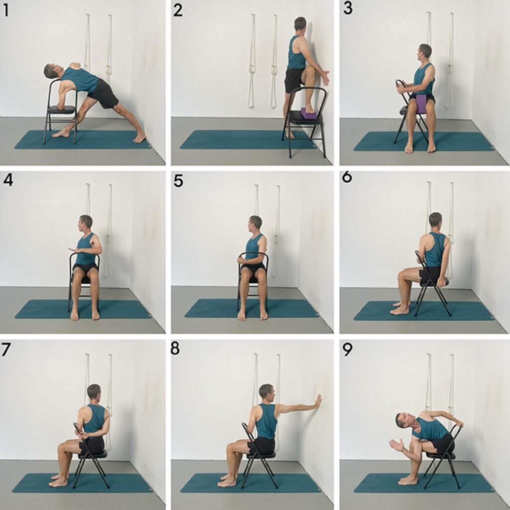 iyengar yoga chair twists