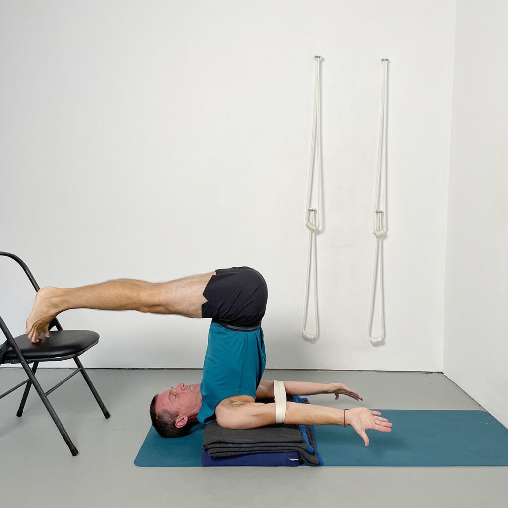 sarvangasana usig a belt