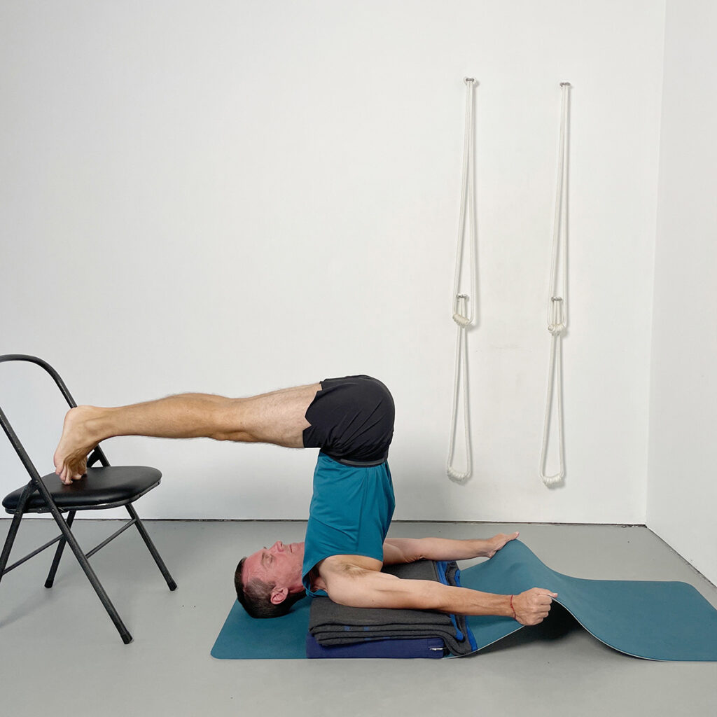 shoulderstand using a chair
