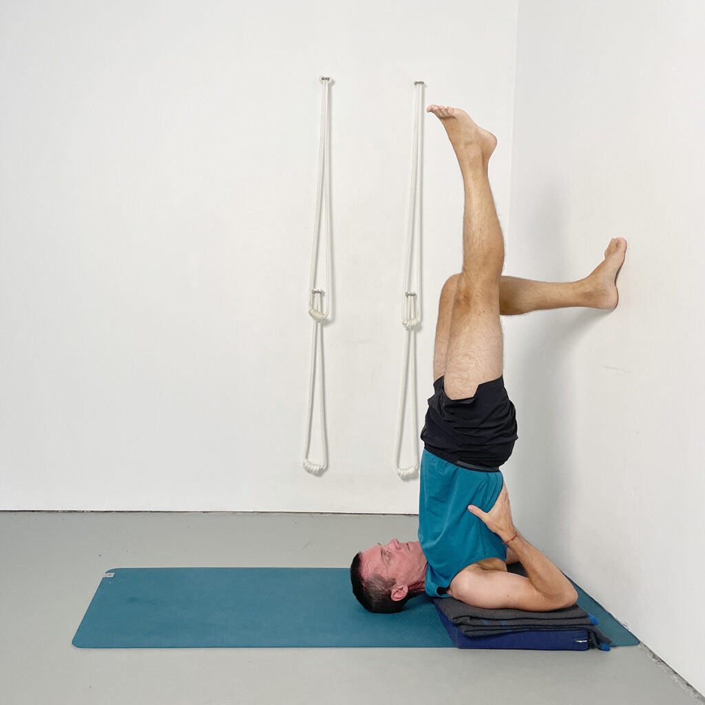 shoulderstand with wall support