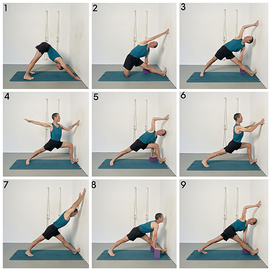 standing poses with front foot up the wall