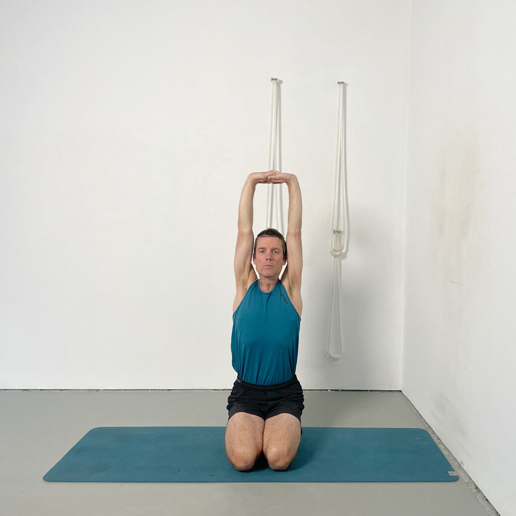 parvatasana. in vajrasana yoga at home